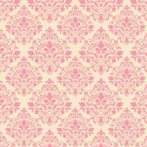 Printed Wafer Paper - Pink Damask - Click Image to Close
